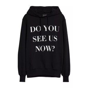 Botter Men's Size XL Do You See Us Now Black Hoodie Sweatshirt Organic Cotton